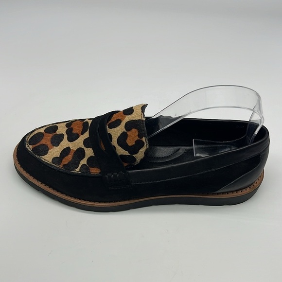 Vaneli - Leopard  Print Tan Pattern Black Suede Slip On Penny Loafers Size 8 - Picture 12 of 15